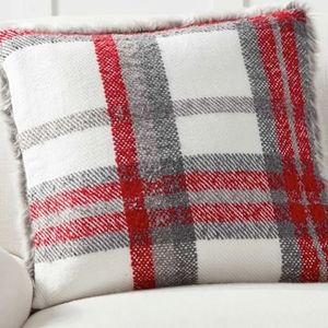 Graham Plaid Faux Fur 18" Pillow Cover Christmas Holiday